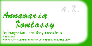 annamaria komlossy business card